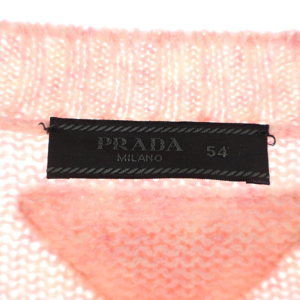PRADA(プラダ) 24AW GIROCOLLO シェットランドウール クルーネック ニット セーター ピンク UMB923