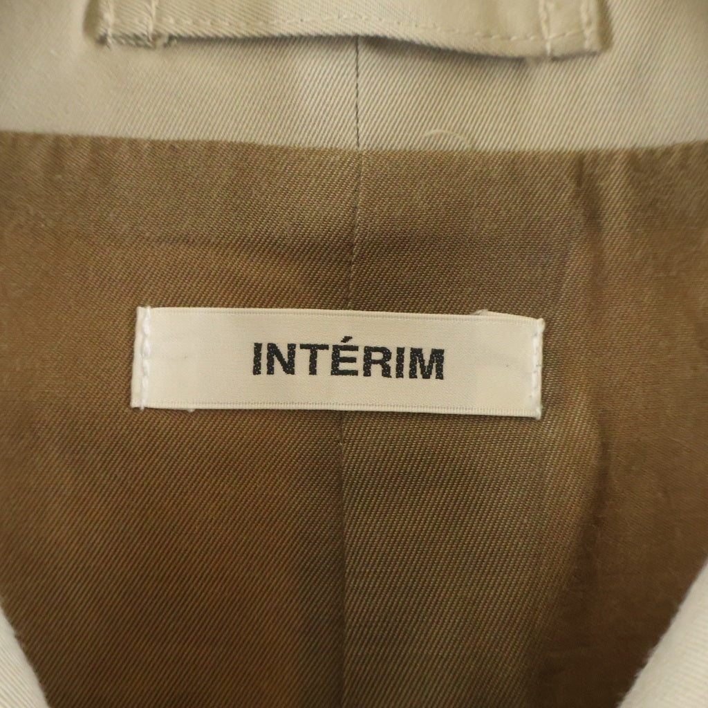 INTERIM(インテリム) コットン シルク ステンカラーコート ロングコート ベージュ