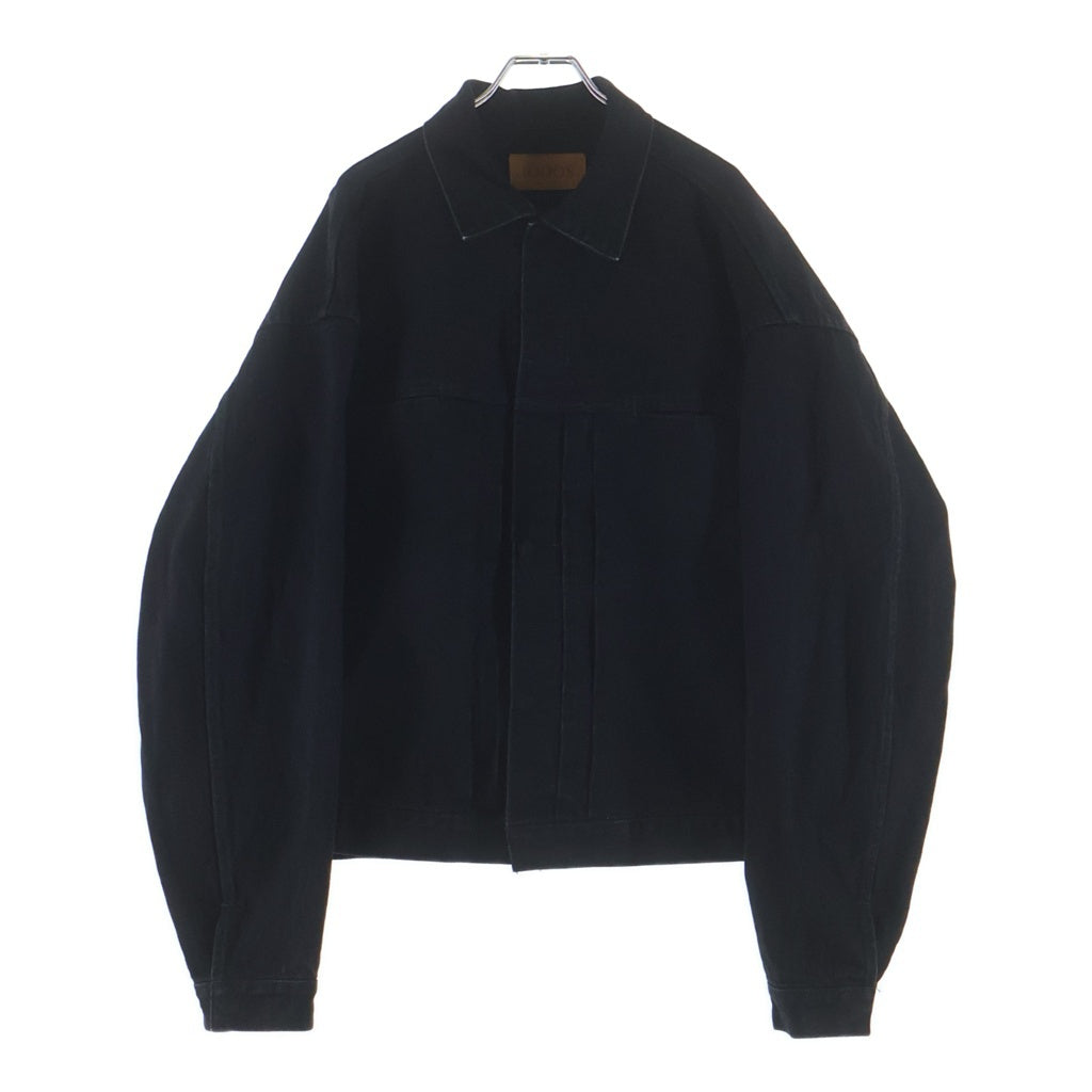 NO BRAND(ノーブランド) 1000S サウザンズ INVISIBLE PLEATED DENIM JACKETインビジブル プリーツデニムジャケット ブラック TH-059