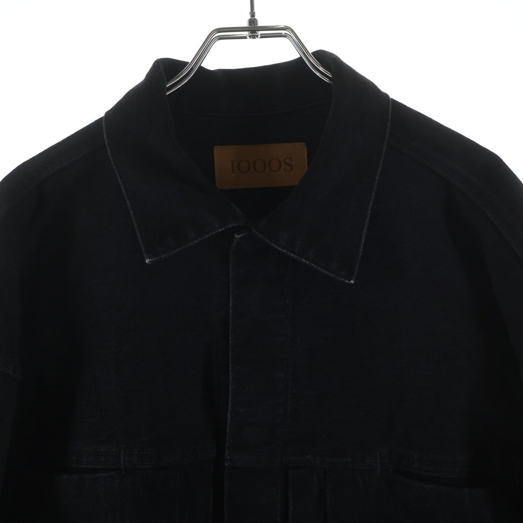NO BRAND(ノーブランド) 1000S サウザンズ INVISIBLE PLEATED DENIM JACKETインビジブル プリーツデニムジャケット ブラック TH-059