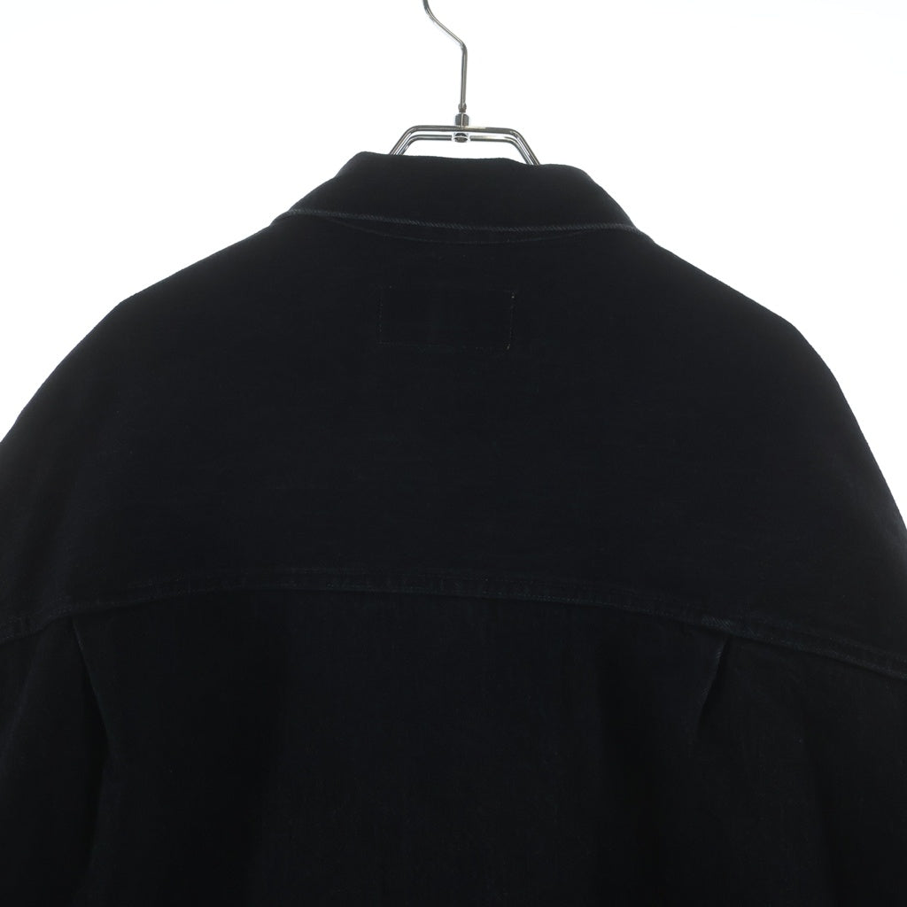 NO BRAND(ノーブランド) 1000S サウザンズ INVISIBLE PLEATED DENIM JACKETインビジブル プリーツデニムジャケット ブラック TH-059