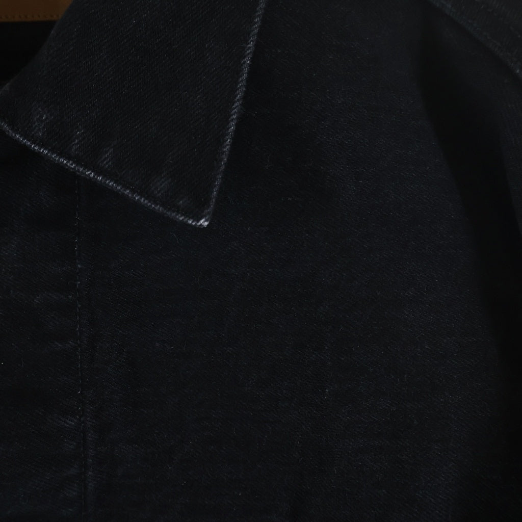 NO BRAND(ノーブランド) 1000S サウザンズ INVISIBLE PLEATED DENIM JACKETインビジブル プリーツデニムジャケット ブラック TH-059