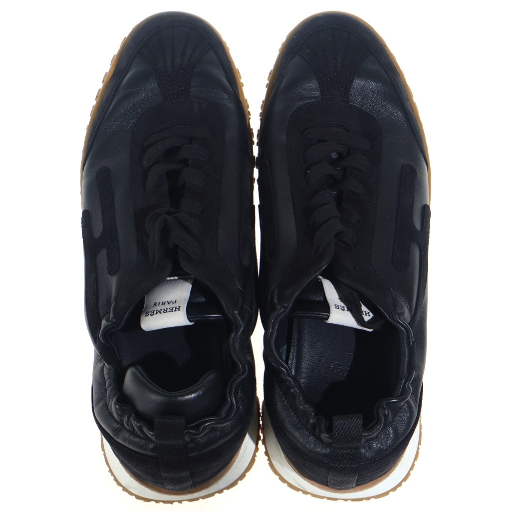 HERMES(エルメス) ジェット レザースウェード Hロゴ ローカットスニーカー ブラック 44