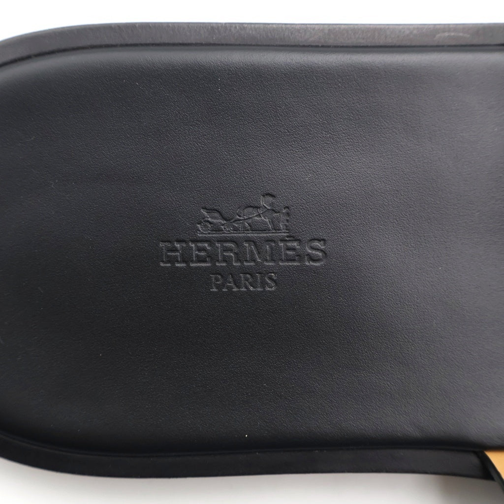 HERMES(エルメス) イズミール レザー Hロゴサンダル ブラック 45