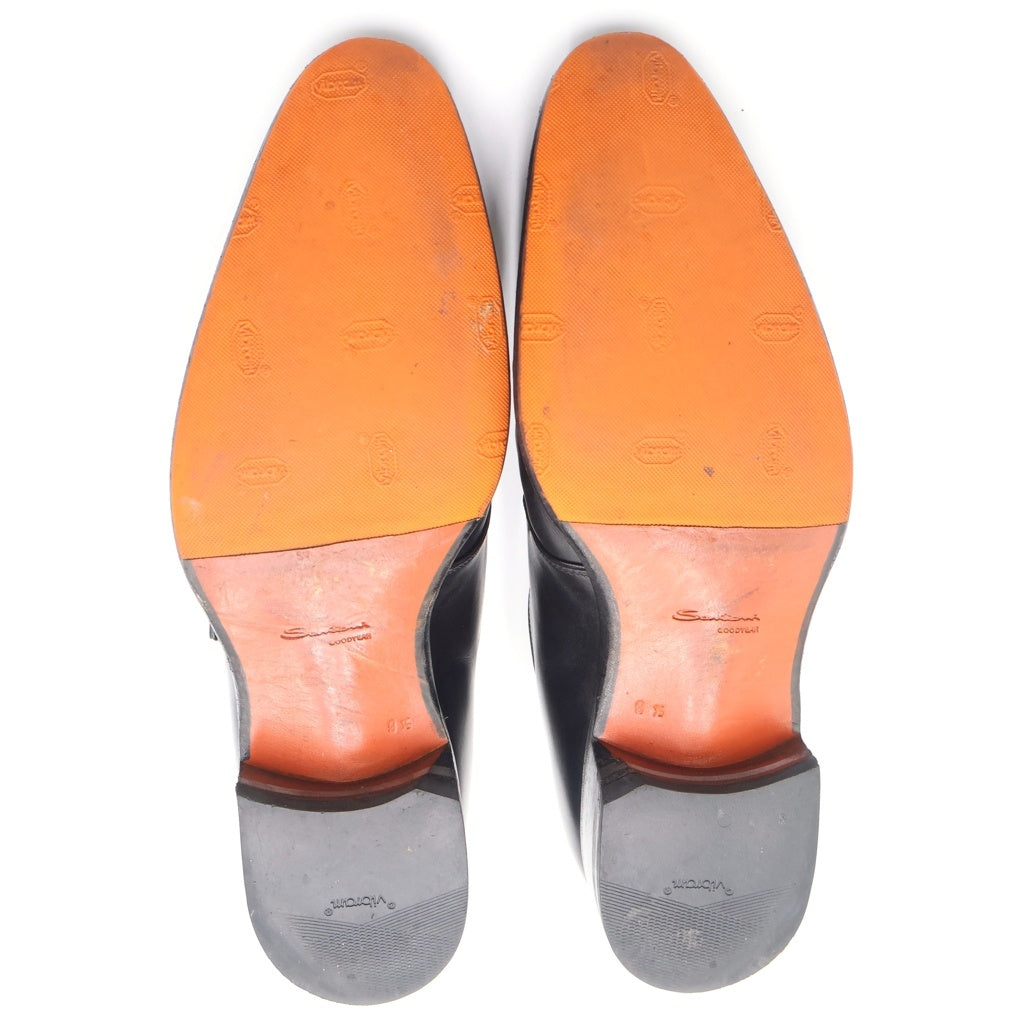 Santoni(サントーニ) シングルモンク レザーシューズ ローファー 革靴 ブラック 9 1/2 16486