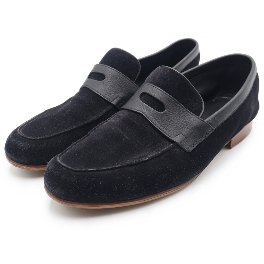 JOHN LOBB(ジョンロブ) HENDRA スウェードレザー コインローファー シューズ 革靴 ブラック 9 1/2