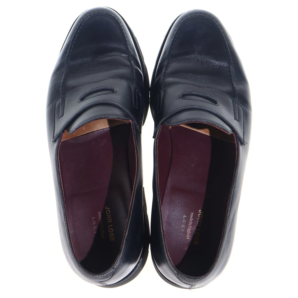JOHN LOBB(ジョンロブ) レザーコインローファー ラバーソール シューズ 革靴 ブラック