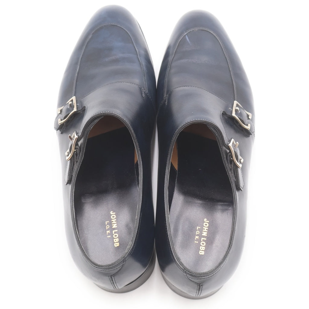 JOHN LOBB(ジョンロブ) SENNEN セネン ダブルモンク レザードレスシューズ ローファー 革靴 ネイビー 10