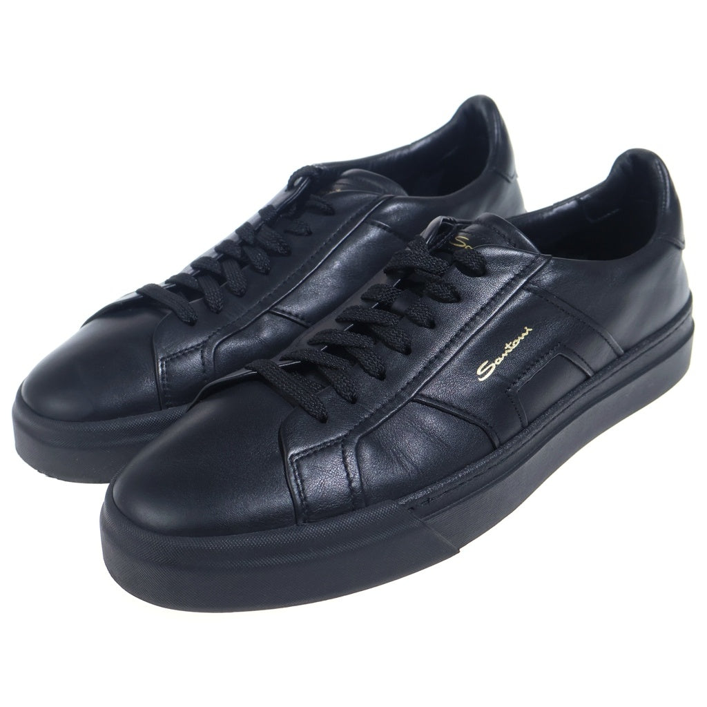 Santoni(サントーニ) ダブルバックル レザーローカットスニーカー ブラック US12