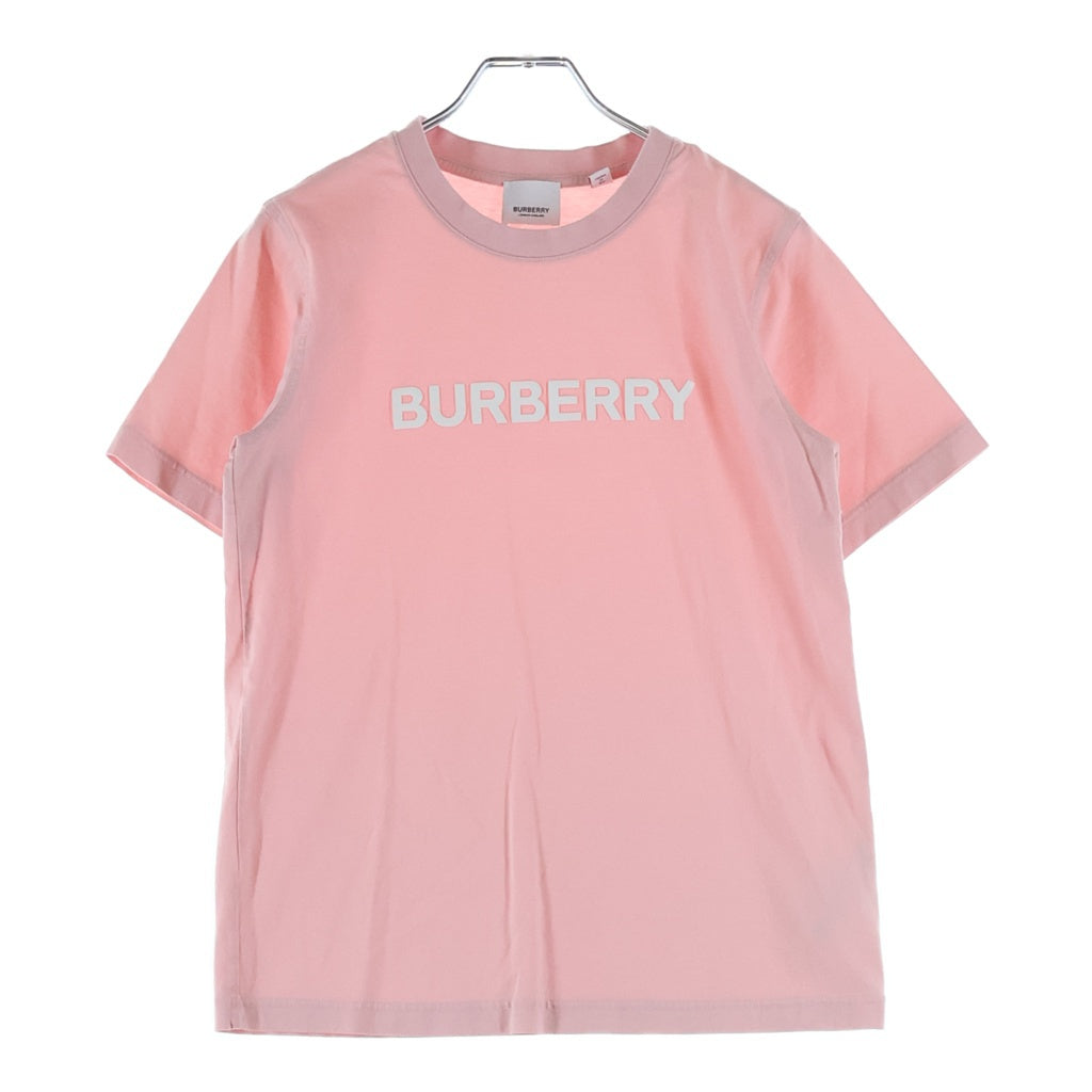 BURBERRY(バーバリー) フロント ラバーロゴ クルーネック半袖Tシャツカットソー ピンク 8067529 レディース