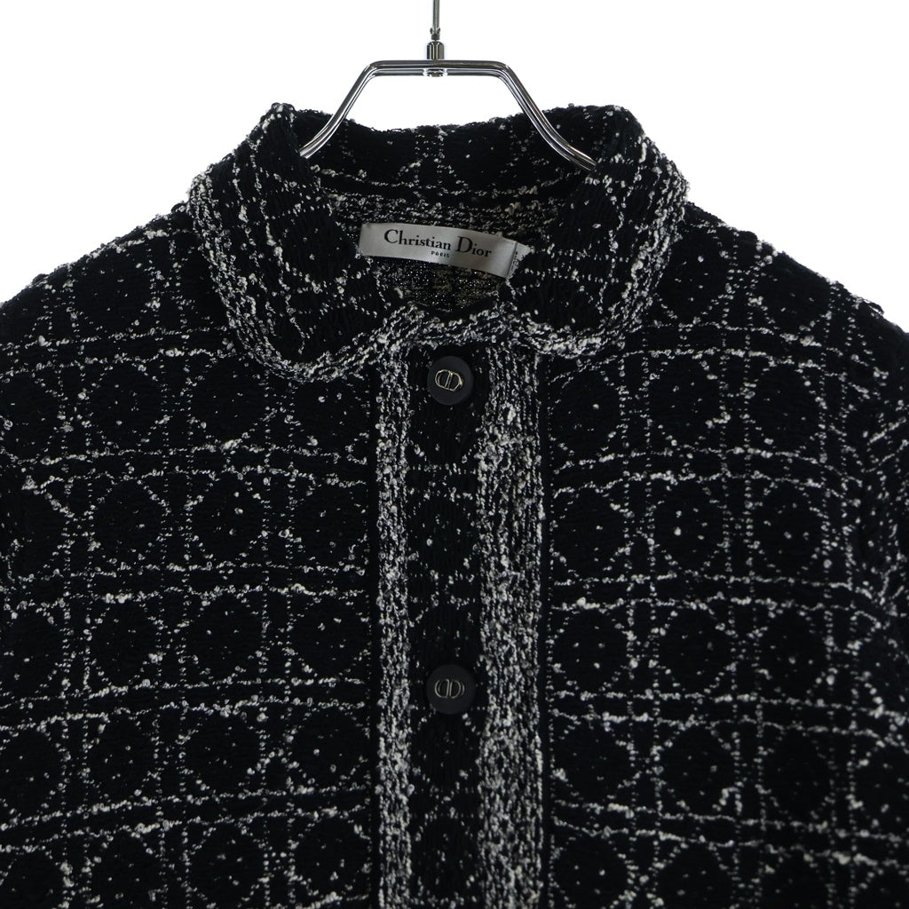 Christian Dior(クリスチャンディオール) 24SS マクロカナージュ テクニカル ツイード ジャケット ブラック 424V53AM752 レディース