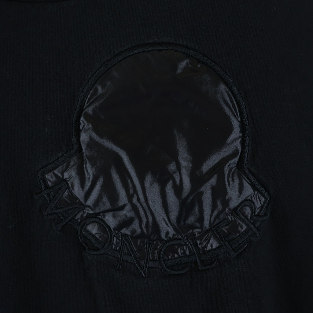 MONCLER(モンクレール) 23SS ナイロンロゴ クルーネック半袖Tシャツカットソー ブラック I20938C00018 829HP レディース