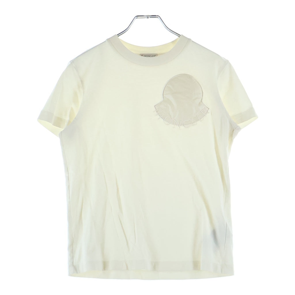 MONCLER(モンクレール) 23SS ナイロンロゴ クルーネック半袖Tシャツカットソー ホワイト I20938C00018 829HP レディース