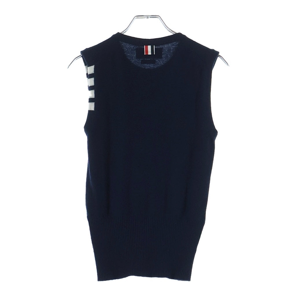THOM BROWNE(トムブラウン) 4Bar 4バー カシミヤニット ノースリーブ タンクトップ ネイビー FKV001A-00011-415 レディース