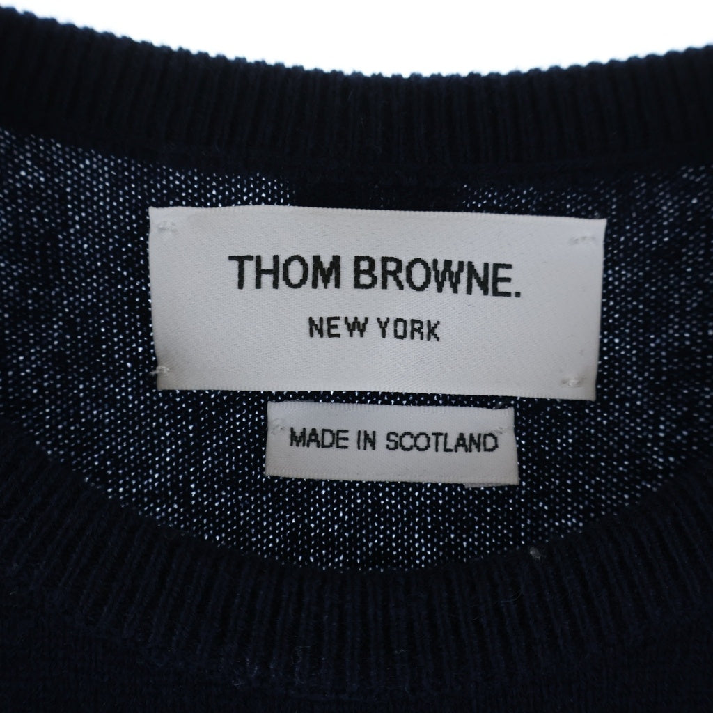 THOM BROWNE(トムブラウン) 4Bar 4バー カシミヤニット ノースリーブ タンクトップ ネイビー FKV001A-00011-415 レディース