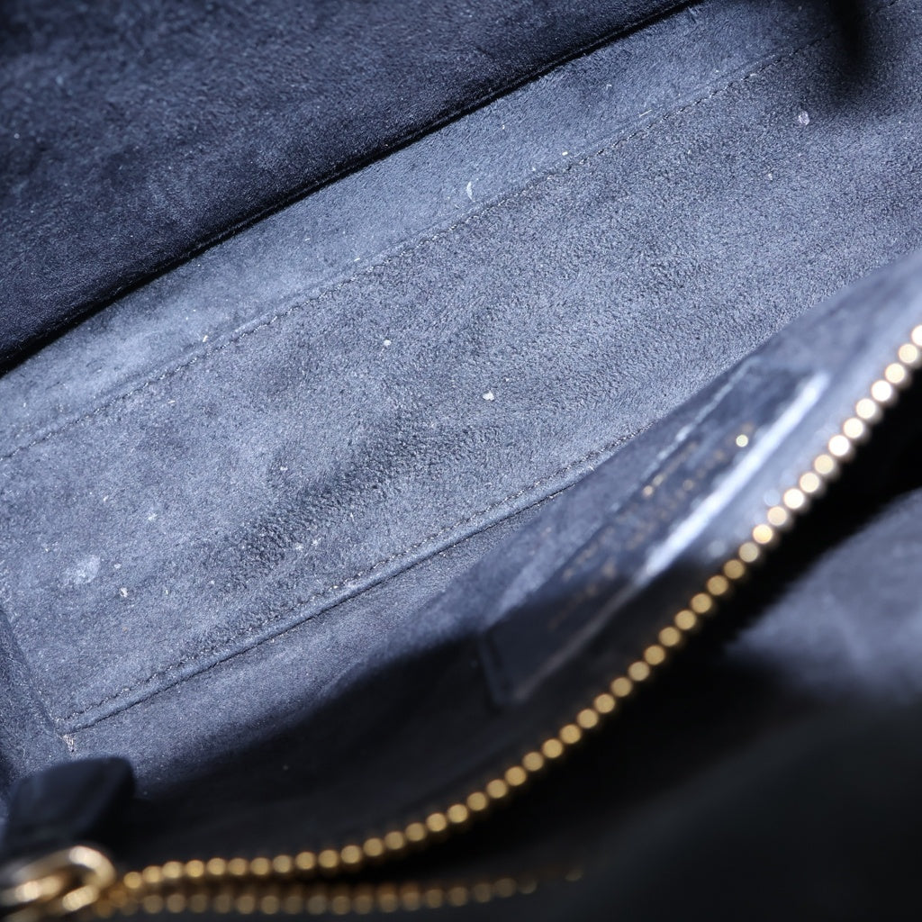 Christian Dior(クリスチャンディオール) Lady Dior My ABCDior レディディオール スモール カナージュラムスキン ハンドショルダーバッグ ネイビー レディース
