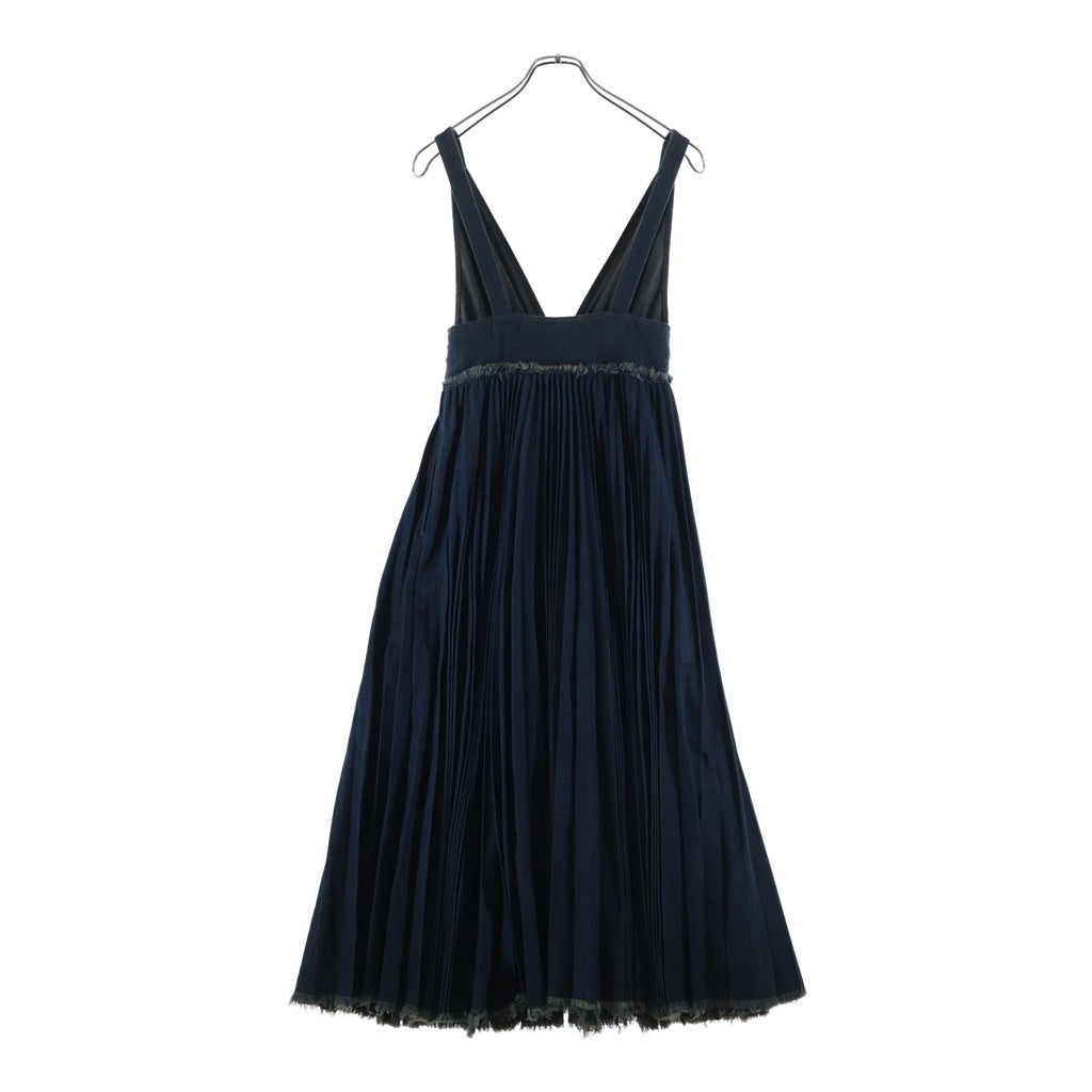 Christian Dior(クリスチャンディオール) ミッドレングス デニム プリーツ ドレス/ワンピース インディゴ 422R16A3318 レディース