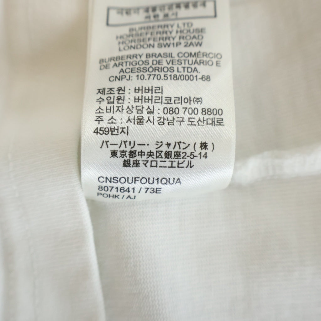 BURBERRY(バーバリー) フロントロゴプリント クルーネック半袖Tシャツカットソー ホワイト 8071641 レディース