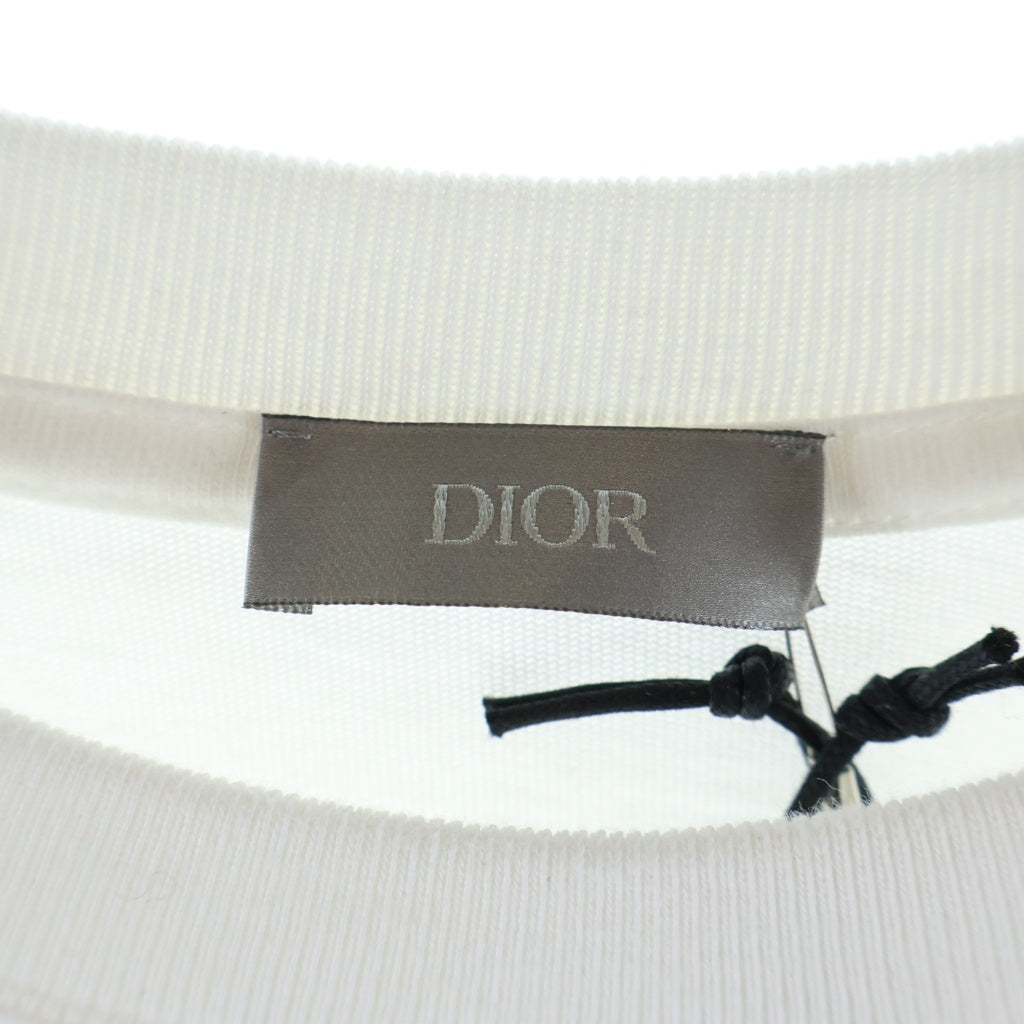 DIOR(ディオール) ×Lewis Hamilton ルイスハミルトン ロゴ刺繍 クルーネック半袖Tシャツカットソー ホワイト 593J696V0554