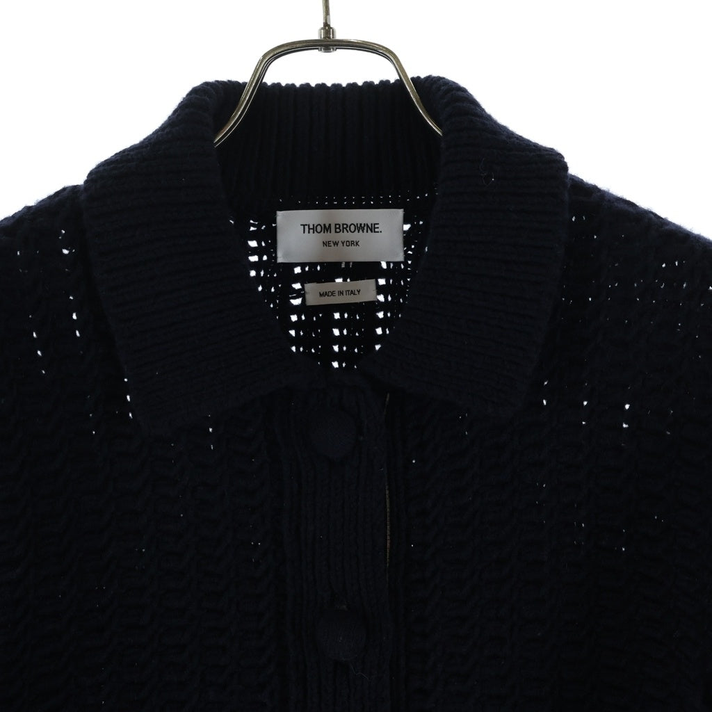 THOM BROWNE(トムブラウン) 4Bar 4バー ウールニット カーディガン ネイビー FKJ089A-Y1036-415 レディース