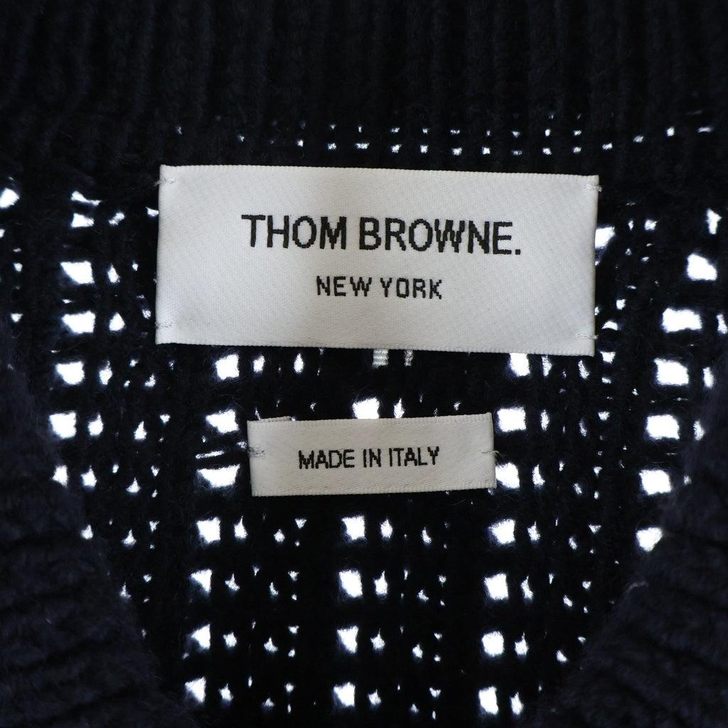 THOM BROWNE(トムブラウン) 4Bar 4バー ウールニット カーディガン ネイビー FKJ089A-Y1036-415 レディース