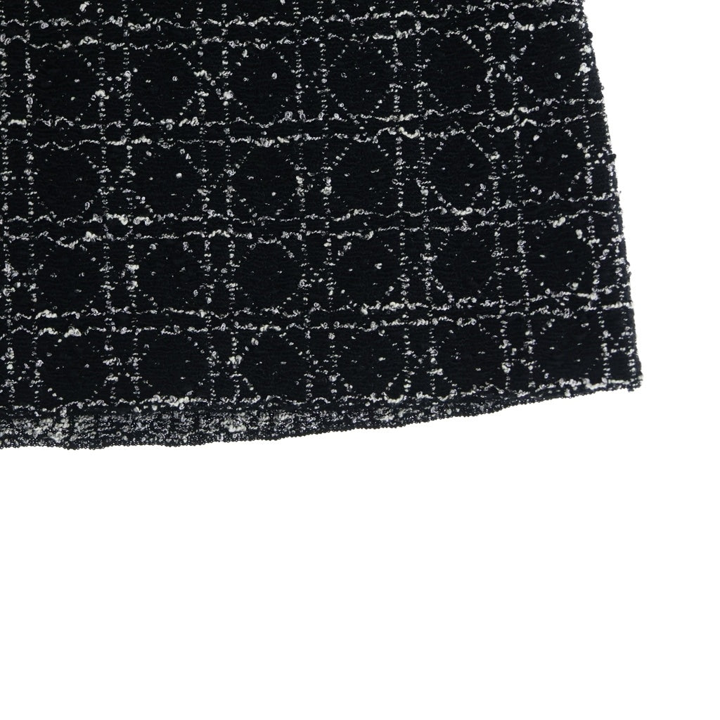 Christian Dior(クリスチャンディオール) 24SS マクロカナージュ テクニカル フレア ツイード ミニスカート ブラック 424J03AM752 レディース
