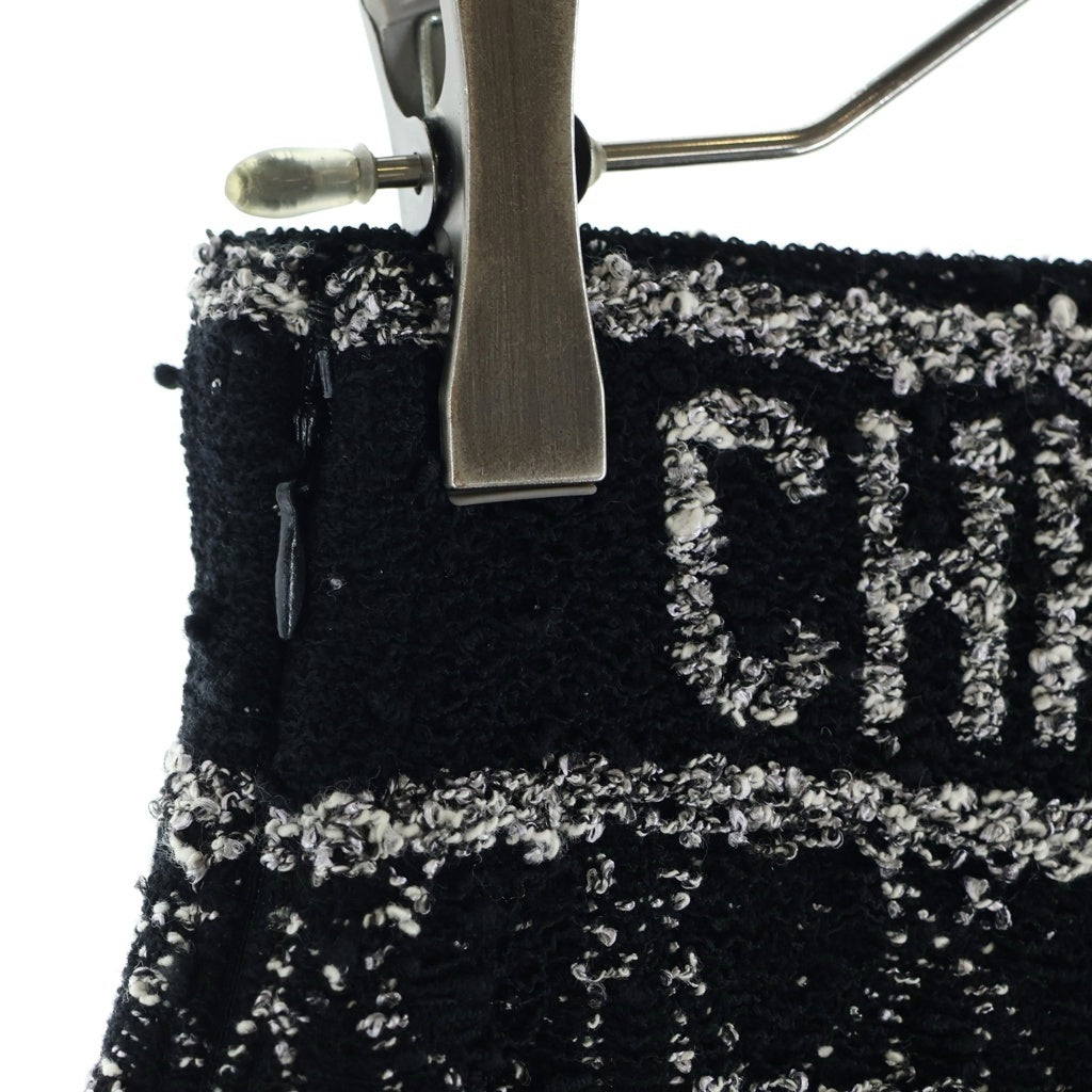 Christian Dior(クリスチャンディオール) 24SS マクロカナージュ テクニカル フレア ツイード ミニスカート ブラック 424J03AM752 レディース