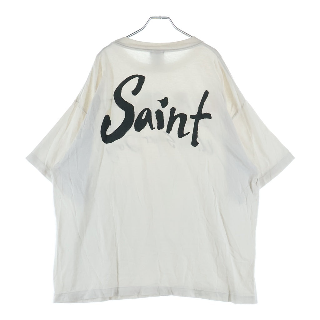 SAINT MICHAEL(セントマイケル) 25SS SUPER DIRTY SS TEE ロゴプリント クルーネック半袖Tシャツカットソー ホワイト SM-HR8-0000-025