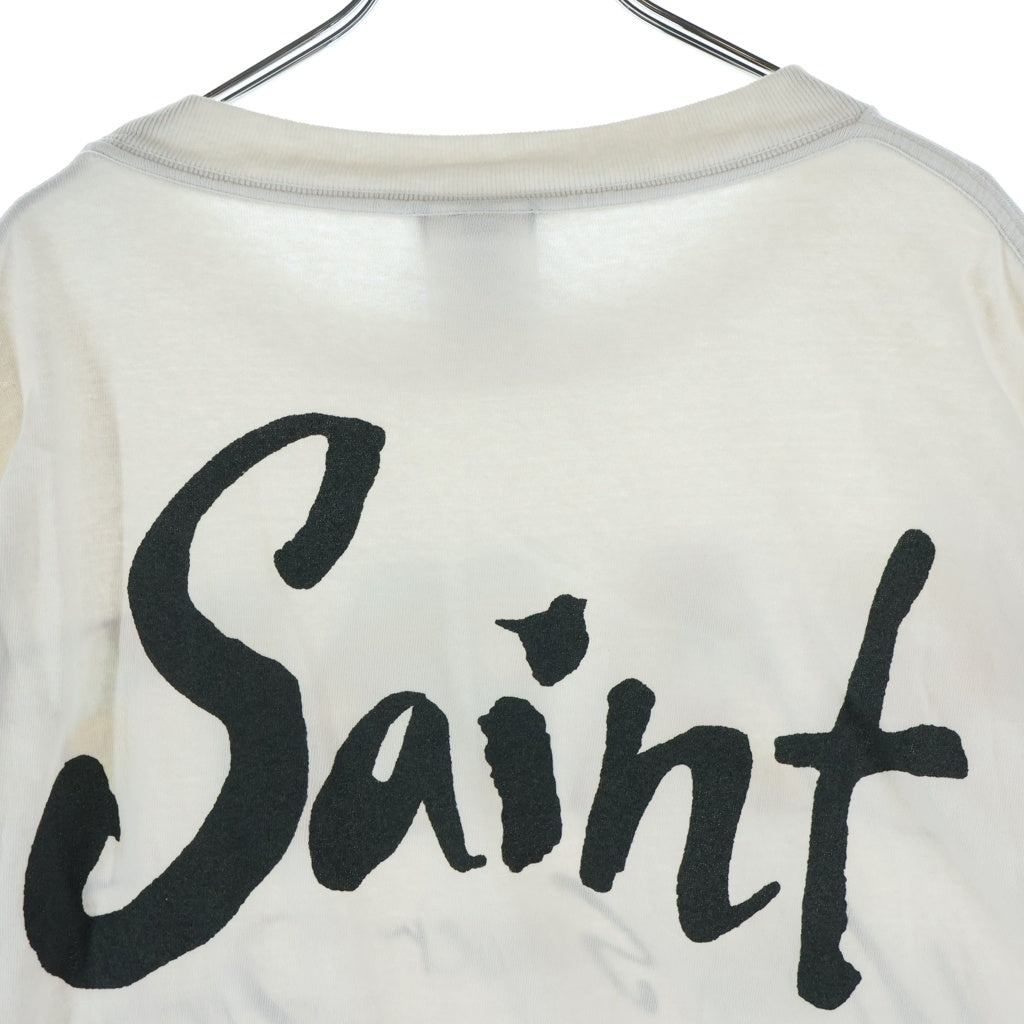 SAINT MICHAEL(セントマイケル) 25SS SUPER DIRTY SS TEE ロゴプリント クルーネック半袖Tシャツカットソー ホワイト SM-HR8-0000-025