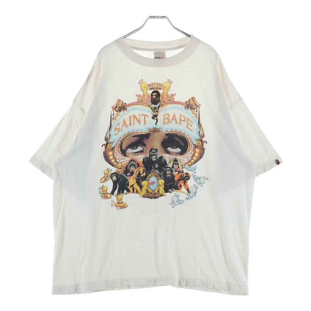 SAINT MICHAEL(セントマイケル) 25AW ×BAPE SS TEE GENERATION アベイシングエイプ プリント半袖Tシャツ ホワイト SM-HR1-0000-C36