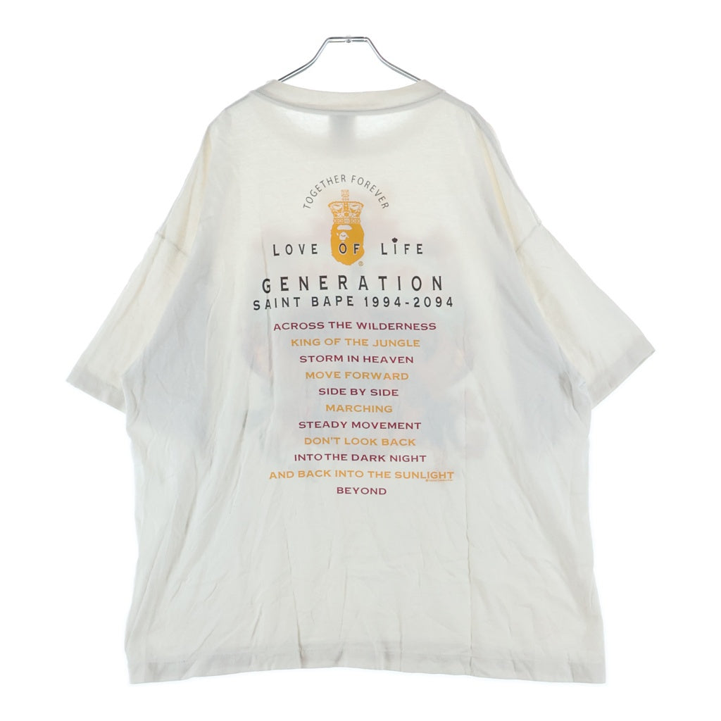 SAINT MICHAEL(セントマイケル) 25AW ×BAPE SS TEE GENERATION アベイシングエイプ プリント半袖Tシャツ ホワイト SM-HR1-0000-C36