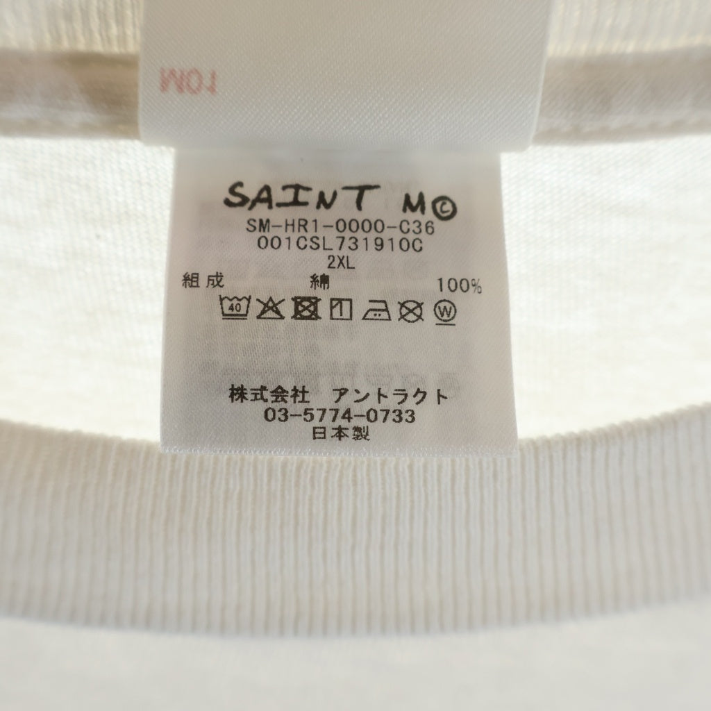 SAINT MICHAEL(セントマイケル) 25AW ×BAPE SS TEE GENERATION アベイシングエイプ プリント半袖Tシャツ ホワイト SM-HR1-0000-C36