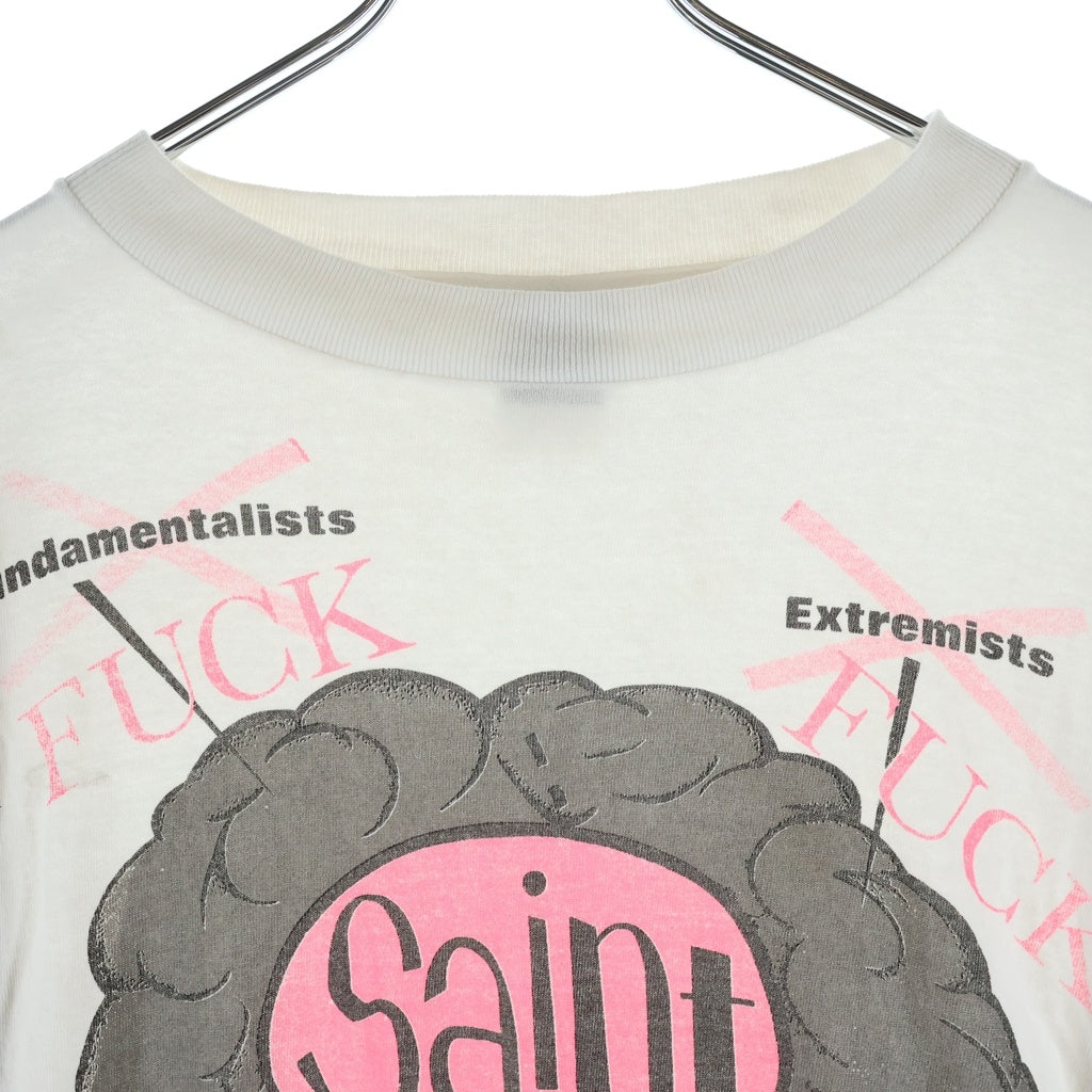 SAINT MICHAEL(セントマイケル) 25SS BRAIN ブレイン フロントプリント クルーネック長袖Tシャツ カットソー ホワイト SM-HR8-0000-036