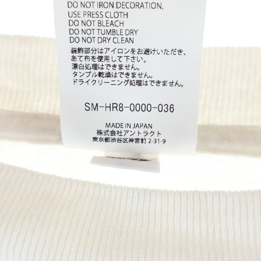 SAINT MICHAEL(セントマイケル) 25SS BRAIN ブレイン フロントプリント クルーネック長袖Tシャツ カットソー ホワイト SM-HR8-0000-036