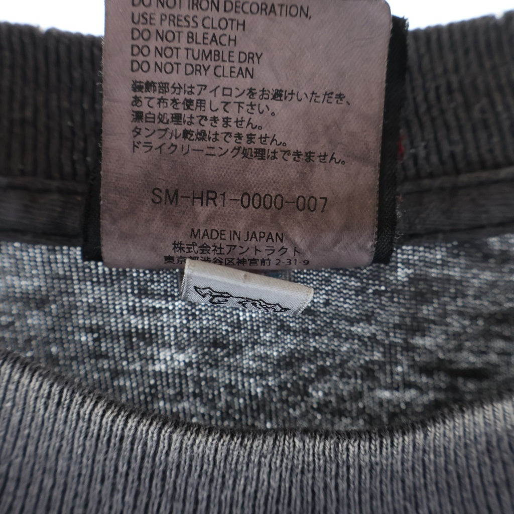 SAINT MICHAEL(セントマイケル) 25AW S/S T-SHIRT BIRTH AND DEATH 両面プリント 半袖Tシャツ カットソー チャコールグレー SM-HR1-0000-007