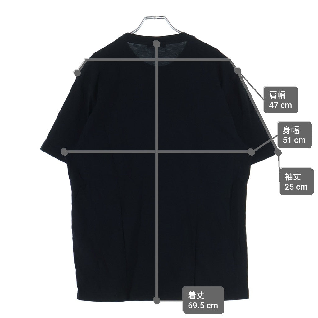 VERSACE(ヴェルサーチ) ロゴ刺繍 クルーネック半袖Tシャツカットソー ブラック 1014427 レディース