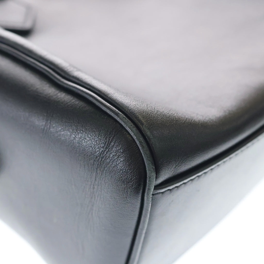 CELINE(セリーヌ) キュイル トリオンフ スムースカーフスキン レザー スモール ボストン ショルダー ハンドバッグ ブラック レディース