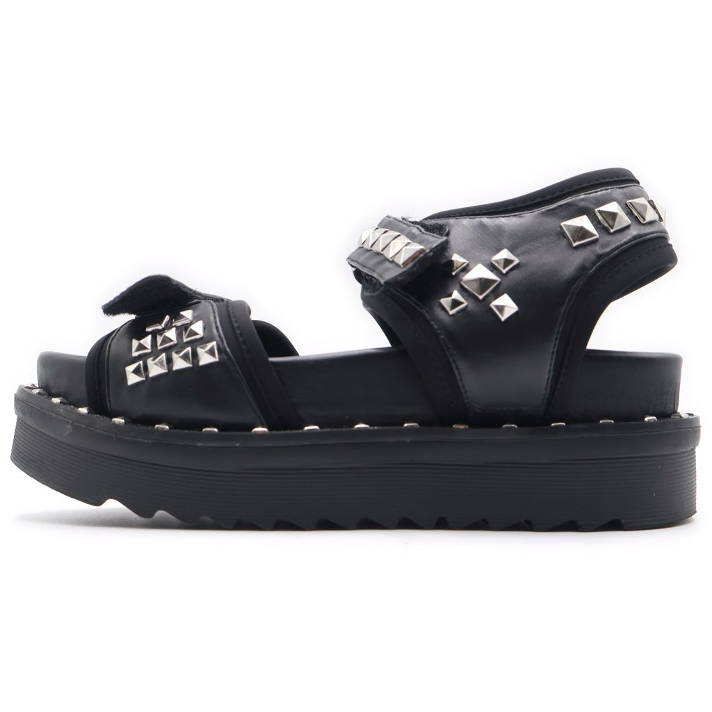 HYSTERIC GLAMOUR(ヒステリックグラマー) STUDDED FOOTBED SANDALS スタッズ フットベッド サンダル レディース ブラック 01201QS054
