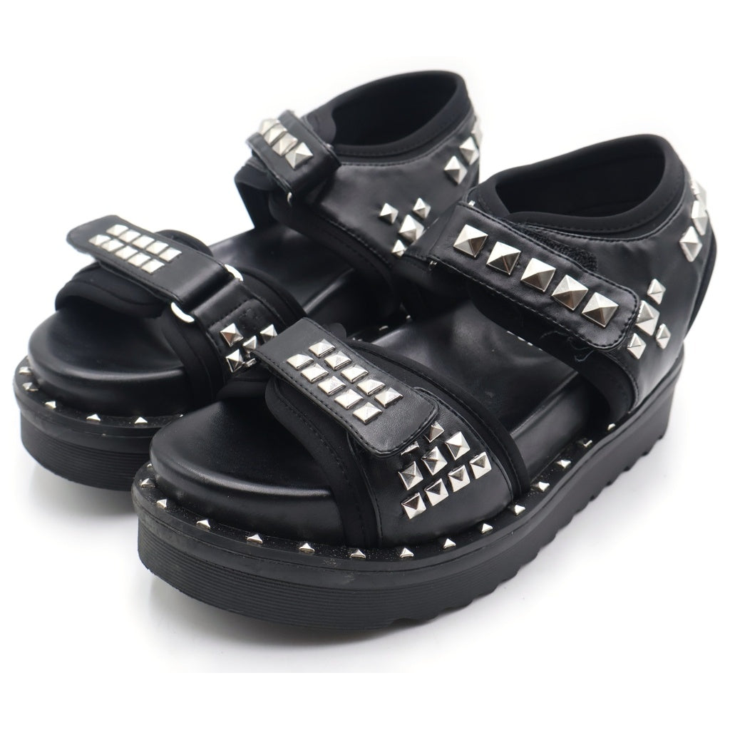 HYSTERIC GLAMOUR(ヒステリックグラマー) STUDDED FOOTBED SANDALS スタッズ フットベッド サンダル レディース ブラック 01201QS054
