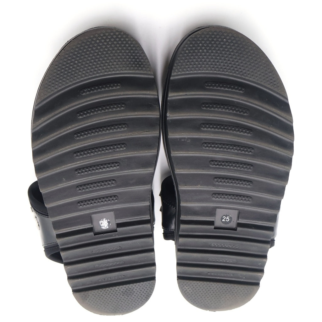 HYSTERIC GLAMOUR(ヒステリックグラマー) STUDDED FOOTBED SANDALS スタッズ フットベッド サンダル レディース ブラック 01201QS054