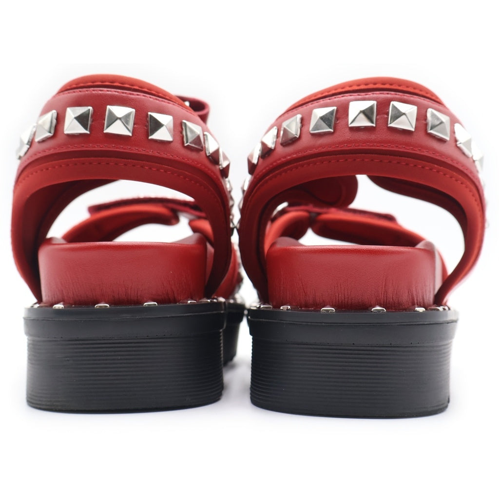 HYSTERIC GLAMOUR(ヒステリックグラマー) STUDDED FOOTBED SANDALS スタッズ フット ベッド サンダル レディース レッド 24cm 01201QS052