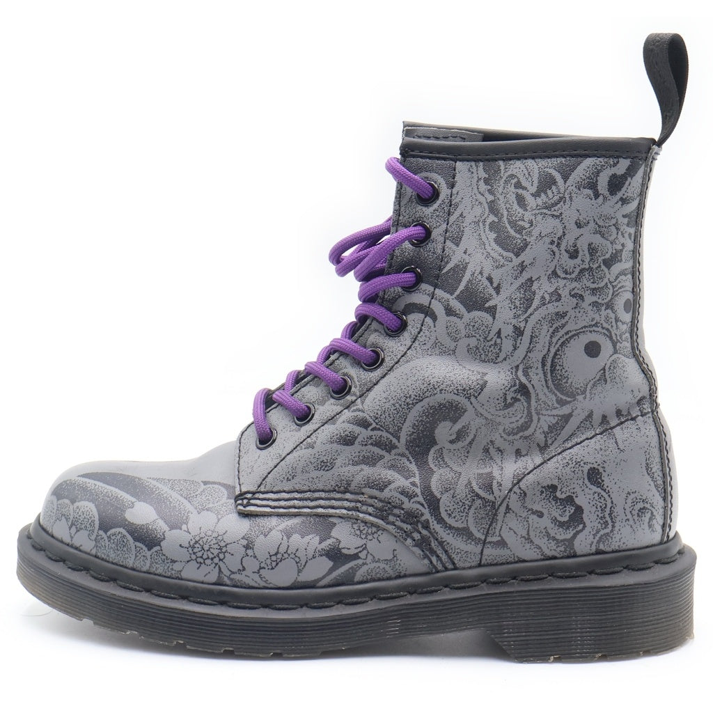 Dr.Martens(ドクターマーチン) 1460 OT タトゥー 8ホール レースアップ ブーツ グレー レディース 24239001