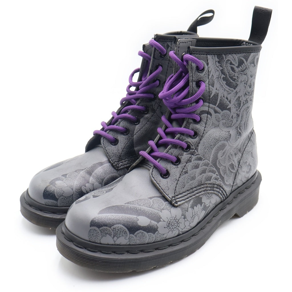 Dr.Martens(ドクターマーチン) 1460 OT タトゥー 8ホール レースアップ ブーツ グレー レディース 24239001