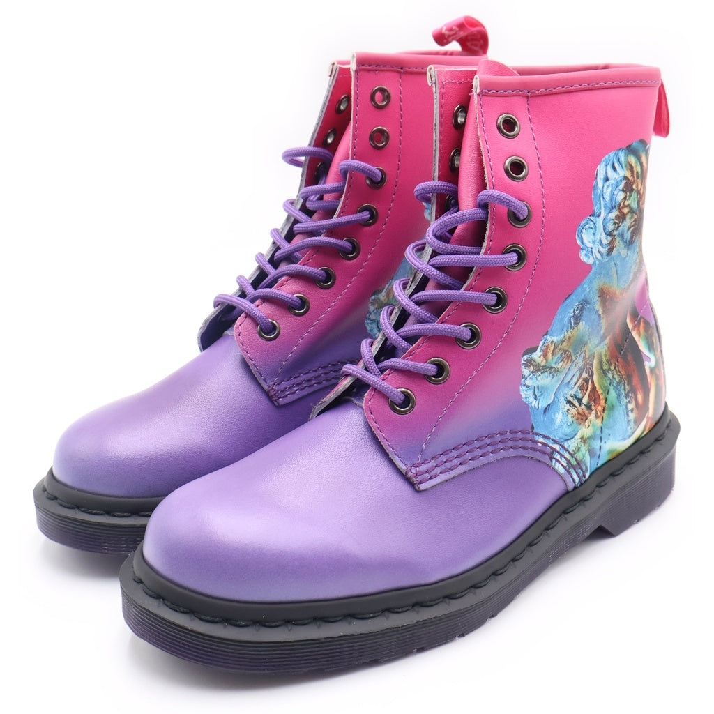 Dr.Martens(ドクターマーチン) ×NEW ORDER 1460 TECHNIQUE ニューオーダー グラフィック 8ホール レースアップ ブーツ マルチ レディース 24077650