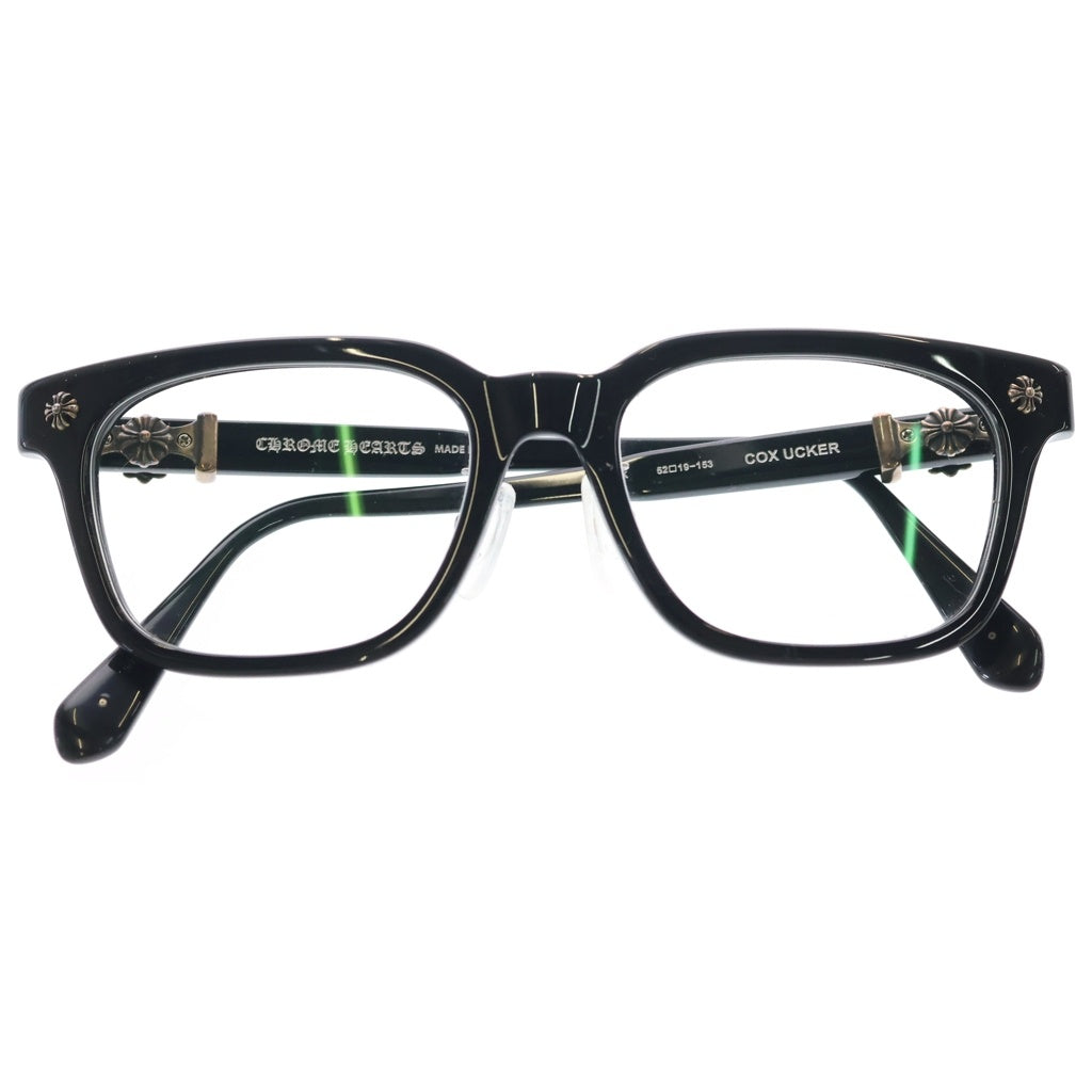 CHROME HEARTS(クロムハーツ) COX UCKER CHクロステンプルウェリントン メガネ アイウェア ブラック/シルバー