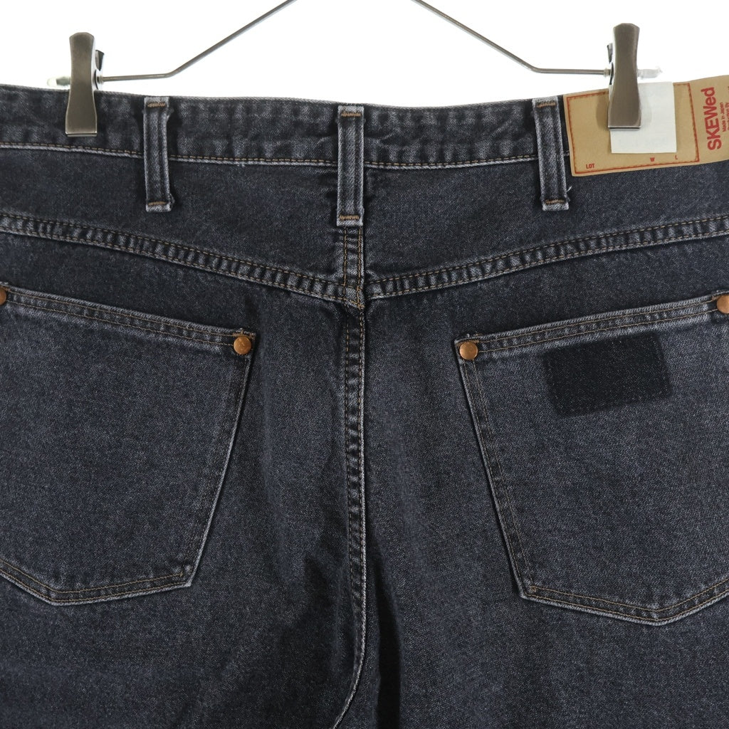 NO BRAND(ノーブランド) SKEWed スキュー 13MWZ STRAIGHT PANTS model.WR BLACK STONE ストーンウォッシュ ブラックデニム ストレートパンツ ブラック