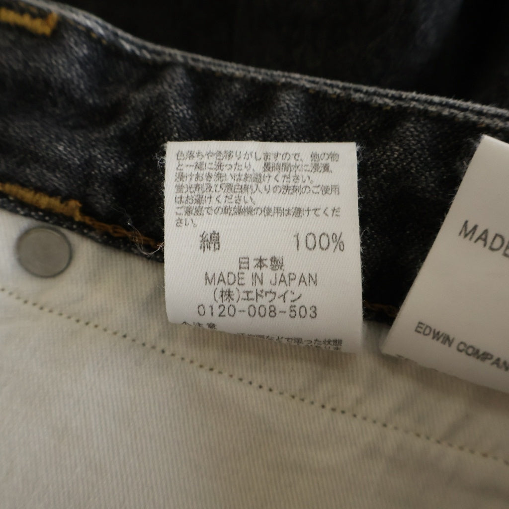 NO BRAND(ノーブランド) SKEWed スキュー 13MWZ STRAIGHT PANTS model.WR BLACK STONE ストーンウォッシュ ブラックデニム ストレートパンツ ブラック