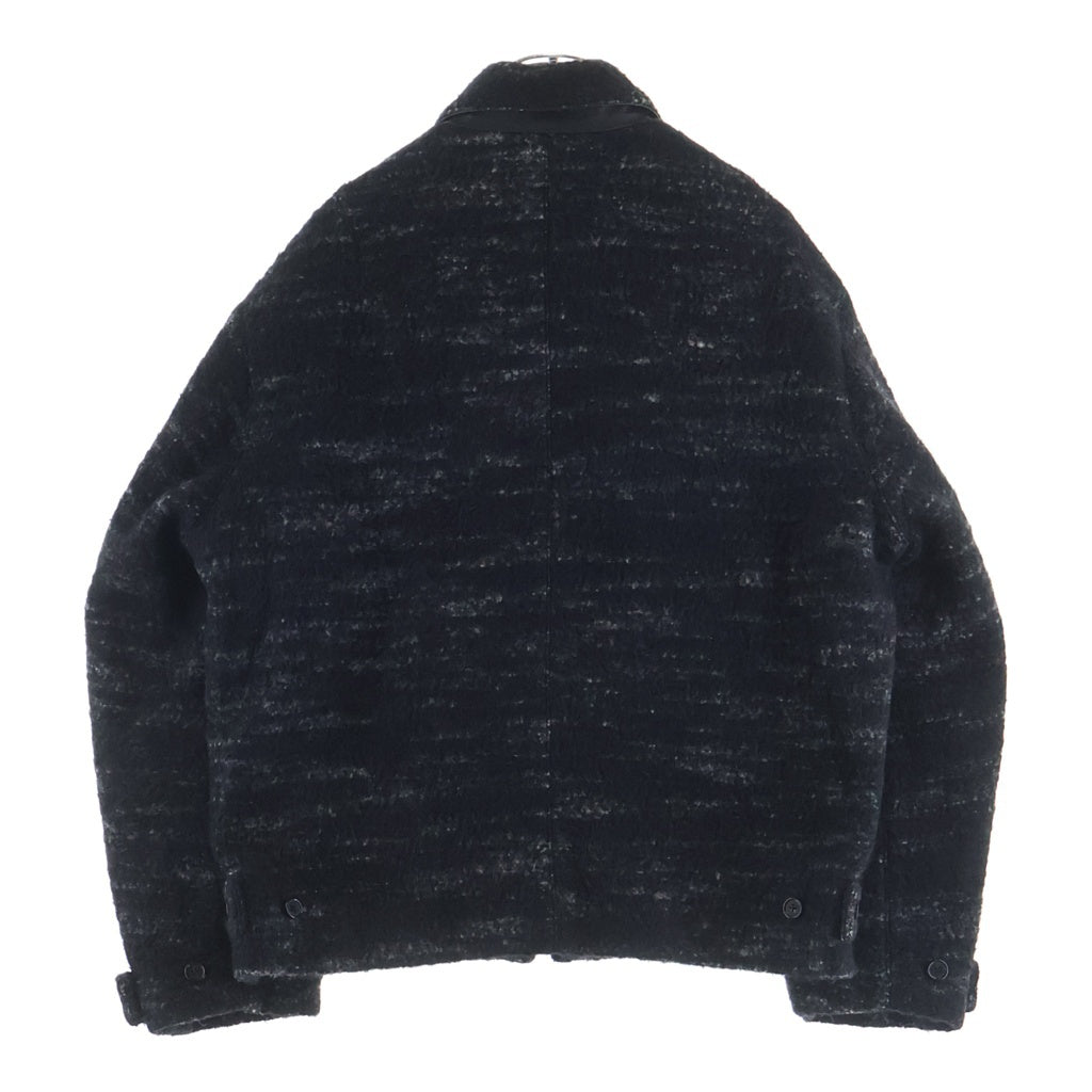 INTERIM(インテリム) DOUBLE FACE HAIRY BABY LAMA WOOL SPORTS JACKET ウールスポーツジャケット ブルゾン ブラック
