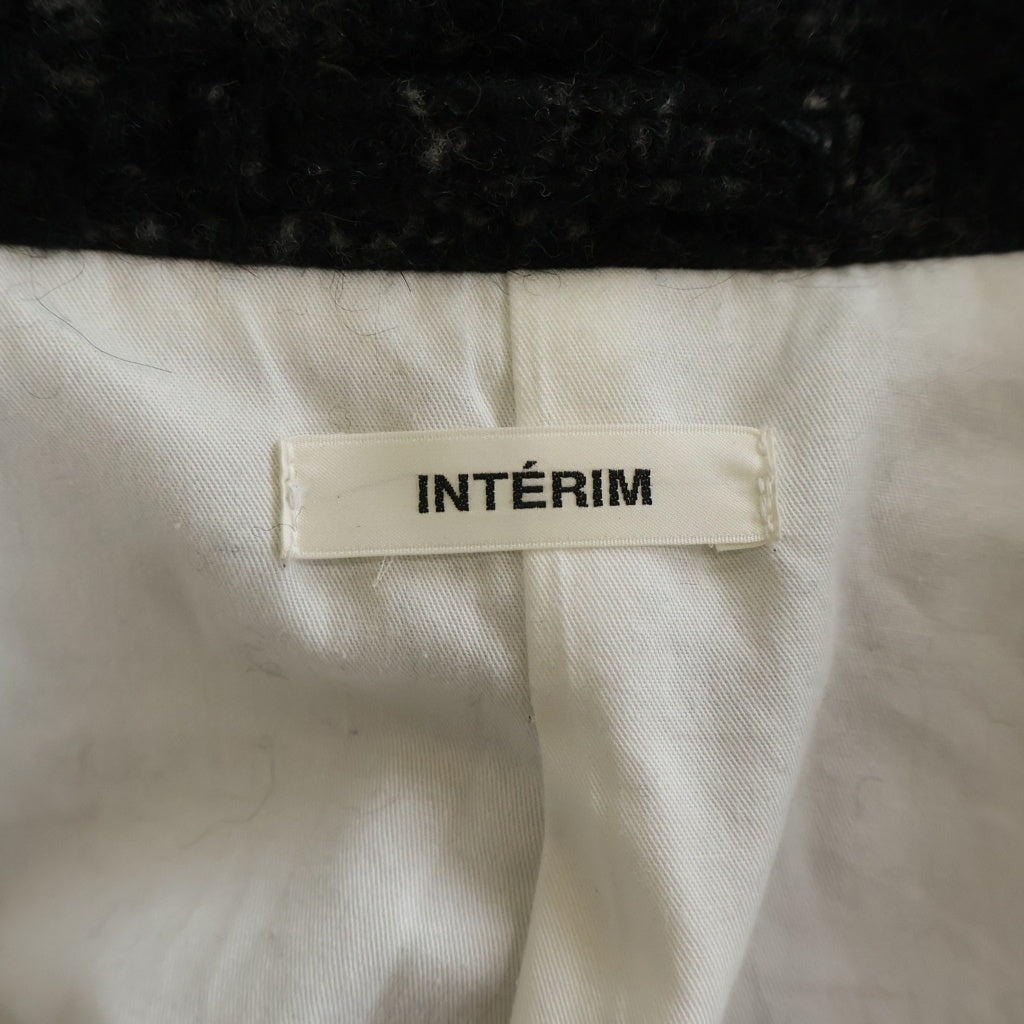 INTERIM(インテリム) DOUBLE FACE HAIRY BABY LAMA WOOL SPORTS JACKET ウールスポーツジャケット ブルゾン ブラック