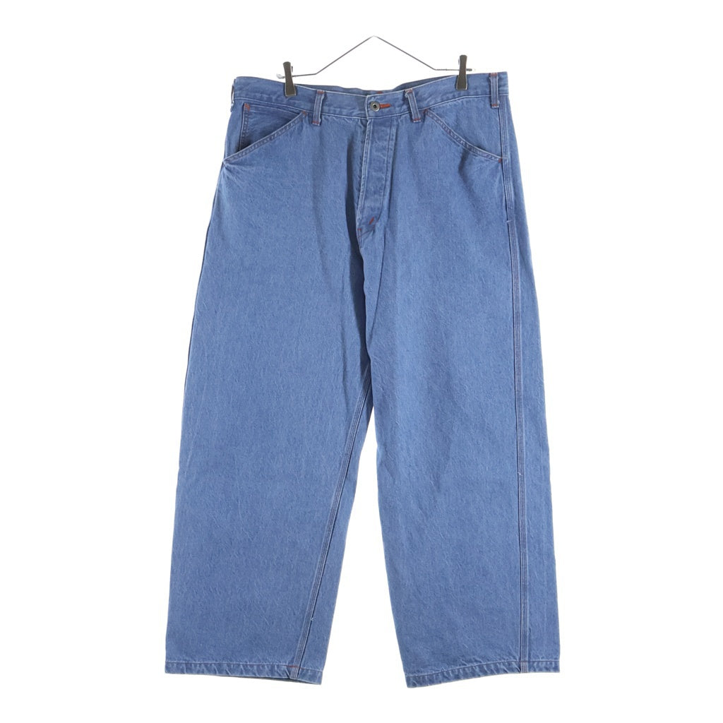 NO BRAND(ノーブランド) Gurank グランク 13oz raw denim painter pants バギー シンチバック ペインターパンツ サックスブルー